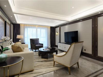 国际花园城115平三居室新中式风格装修案例