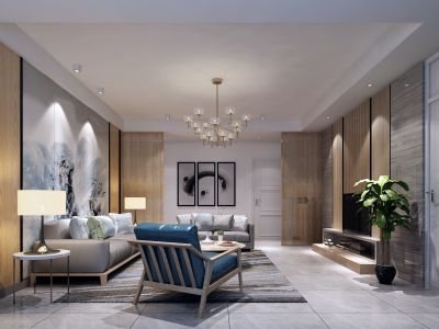 康嘉景园现代风格123平米三居室装修案例