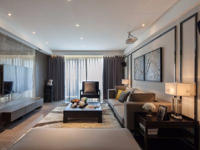 金龙湾小镇现代风格110平米三居室装修效果图案例