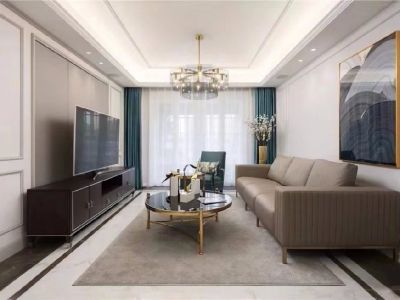 新力琥珀园现代风格120平米三居室装修效果图案例