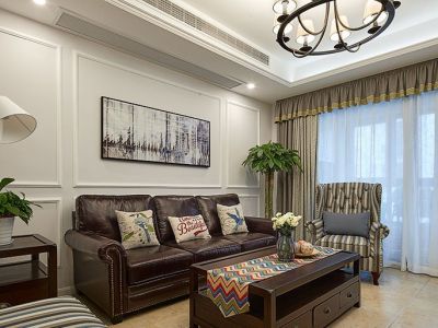 璞悦花园美式风格145平米三居室装修效果图案例