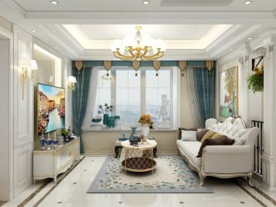 漫栖园简约风格67平米二居室装修效果图案例