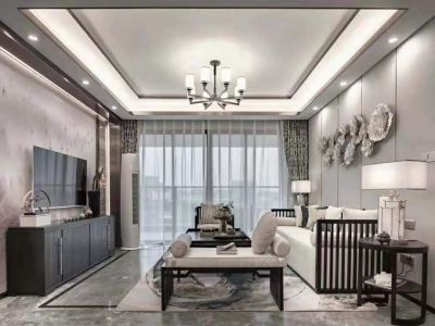 宜昌馨苑新中式风格120平米三居室装修案例