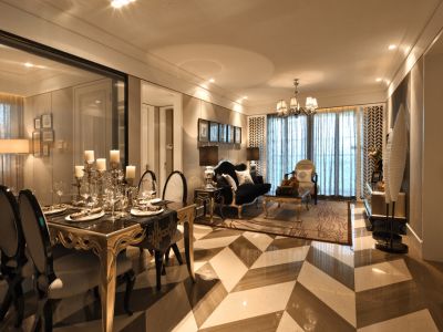 兴源小区新古典86平米两室两厅装修案例