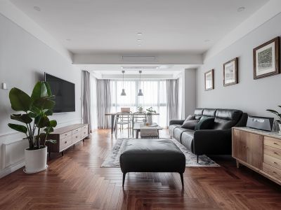 御景豪庭简约北欧104平米三室两厅装修案例