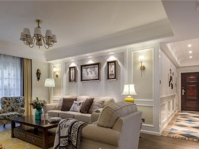 首创禧悦大境125平米美式风格三居室装修案例