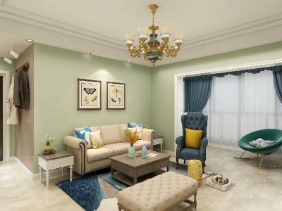 禹洲嘉誉山美式风格三居室