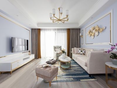 琨宇书香名府111平米轻奢风格三居室装修案例