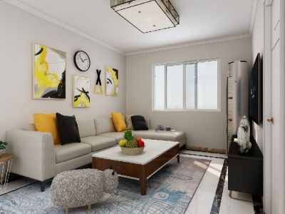 保利堂悦89平米简约风格二居室装修案例