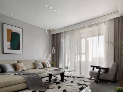 轨道城市曙光104平米北欧风格二居室装修案例