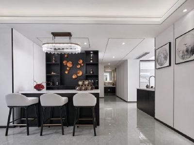 中天健广场136平米现代风格三居室装修案例