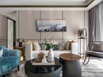 天庆天诚丽舍119平米轻奢风格三居室装修案例