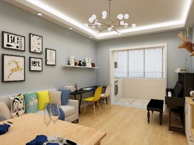 远洋御山水北欧风格二居室装修案例