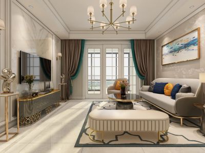金银岛110平米简欧风格三居室装修案例
