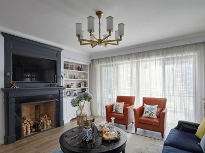 中国铁建逸品华府118平米混搭风格二居装修案例