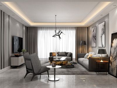 中旅万科城110平米三居室装修案例