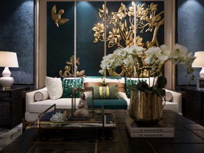 滨海首府欧式风格108平米三居室装修效果图案例