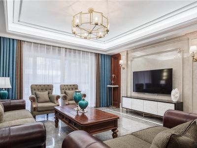 金地宸颂138平米美式四居室装修案例