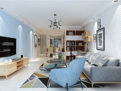 万福花园北欧风格116平米三居室装修案例