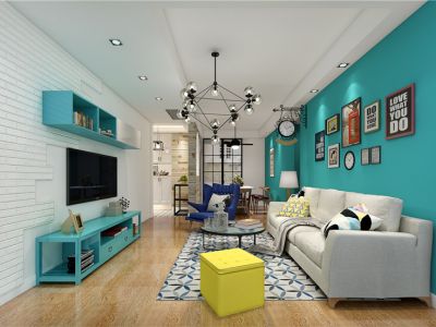 香格丽苑北欧风格106平米三居室装修案例