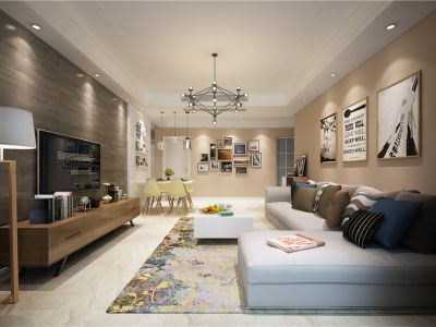 御景嘉园北欧风格130平米三居室装修案例