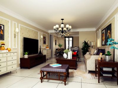 金日佳苑欧式风格106平米三居室装修案例