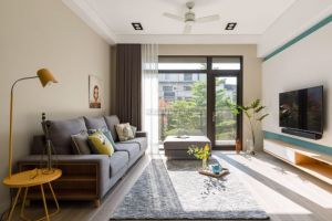 东明花园现代风格92平米装修效果图