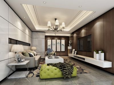 贵府现代风格130平米三居室装修效果图案例