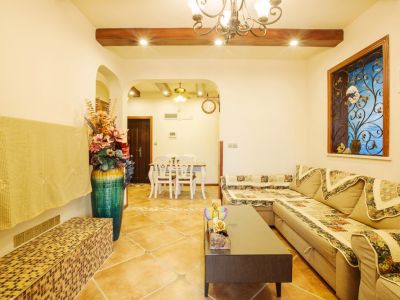 地中海风格颐景湾畔100平米三室两厅装修案例