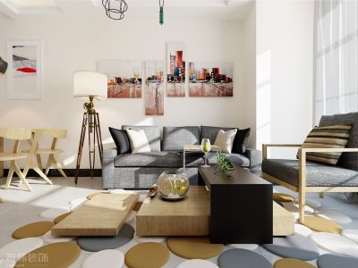 国瑞城81平米北欧风格装修案例