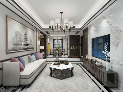 华润24城100平米新中式风格装修案例