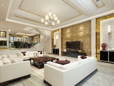 紫楹台欧式风格220平米别墅装修案例