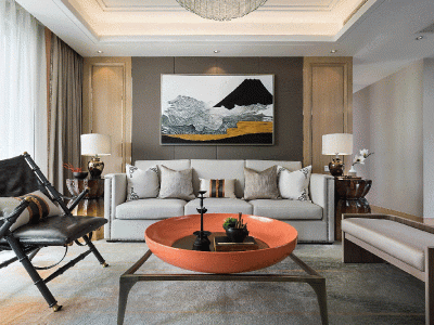 中南漫悦湾现代风格95平米二居室装修效果图案例