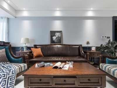 锦绣文山125平三居室美式经典风格装修案例