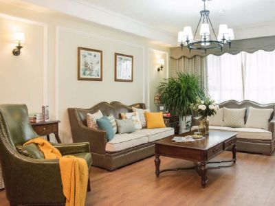 翠湖御景148平三居室美式经典风格装修案例