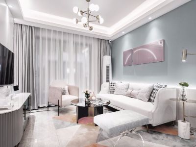 东方帝景城95平三居室现代简约风格装修案例