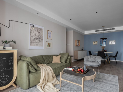 绿地世纪城135平三居室北欧极简风格装修案例