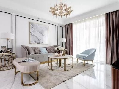 九龙城轻奢风格135平米三居室装修案例