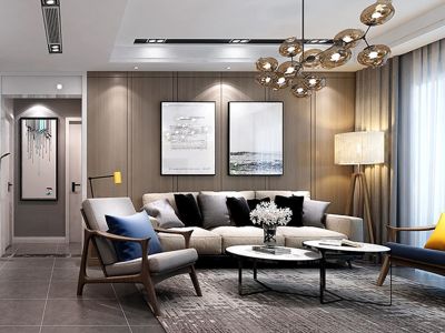 万科金域名邸110平米美式三居室装修案例