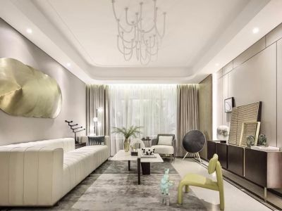 万科金域缇香轻奢风格120平米三居室装修案例