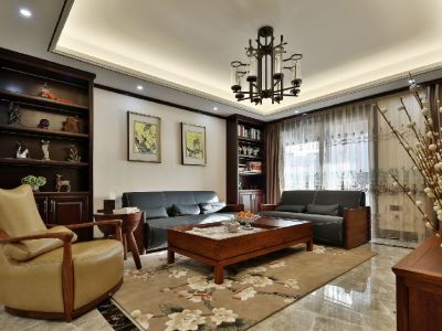 国际丽城160平四居室中式风格装修案例