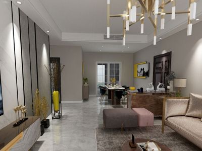 恒大林溪郡现代风格120平米装修案例