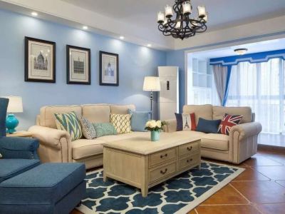 太平洋城中城美式风格137平米三居室装修案例