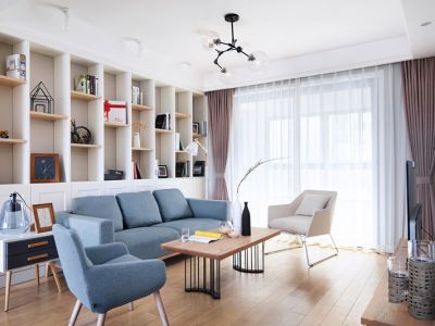 永泰城二居102平北欧风格装修案例