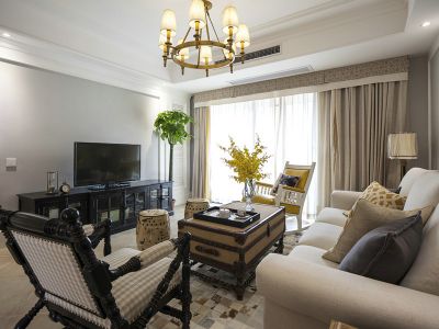 西典家园三居114平美式风格装修案例