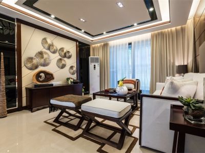 安丰雅居新中式128平米三室两厅装修案例