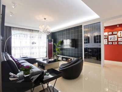 恒大绿洲花园时尚现代135平米三室两厅装修案例