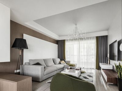 金世名园现代风格131平米三居室装修案例