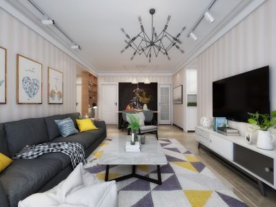 高丽花园二居101平现代风格装修案例