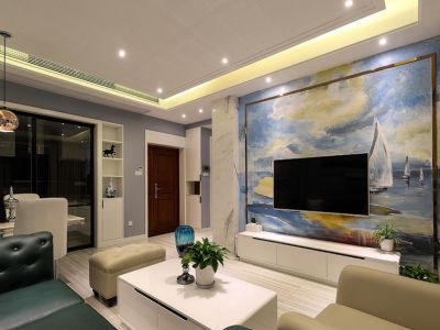 恒大绿洲现代风格132平米三居室装修案例